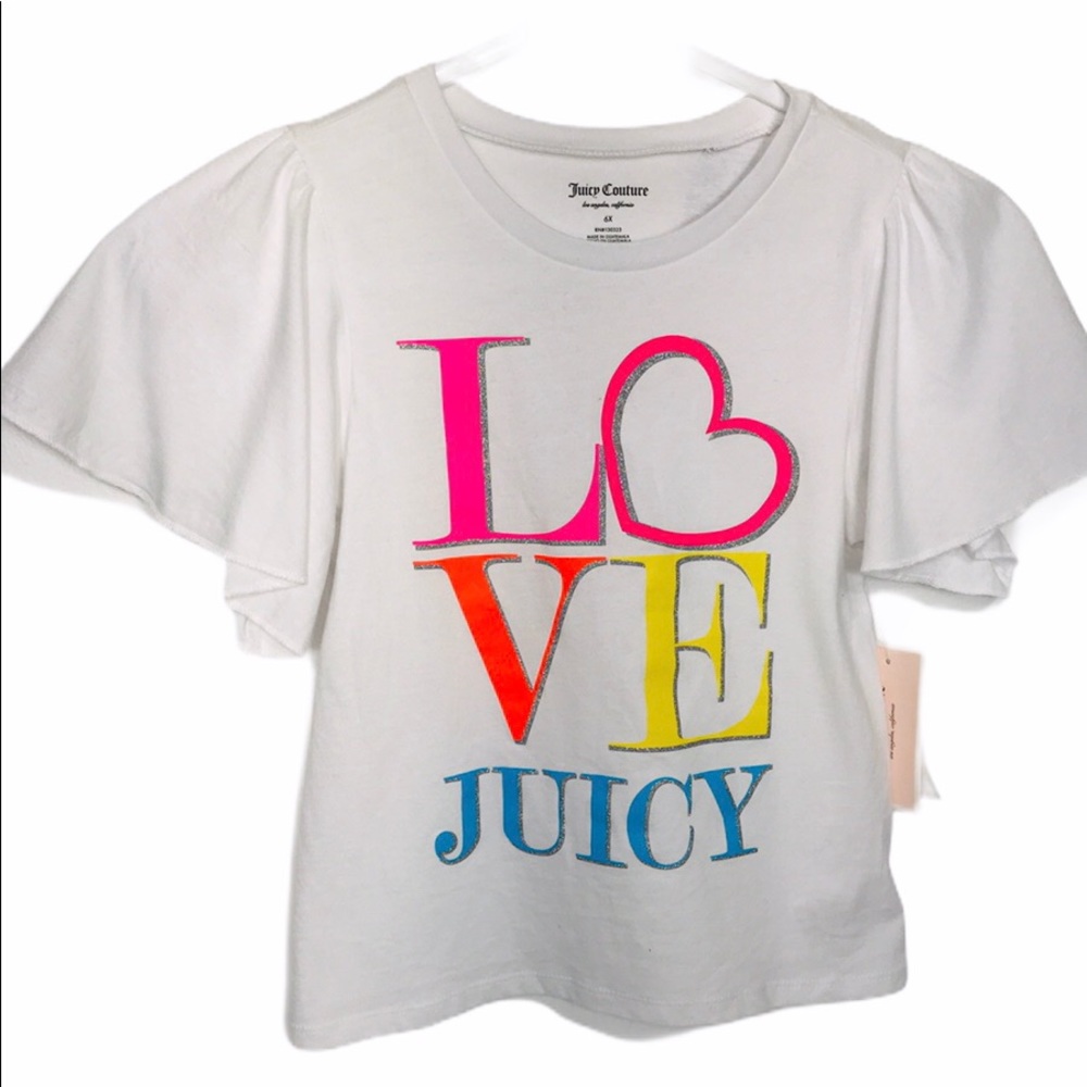 Juicy Couture Girls Cotton White Glittered T-Shirt - Picture 2 of 7